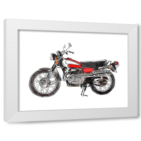Two Wheels II White Modern Wood Framed Art Print by Warren, Annie