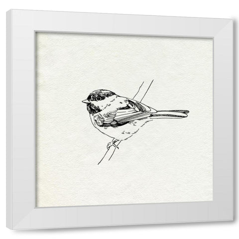 Bird Feeder Friends II White Modern Wood Framed Art Print by Caroline, Emma