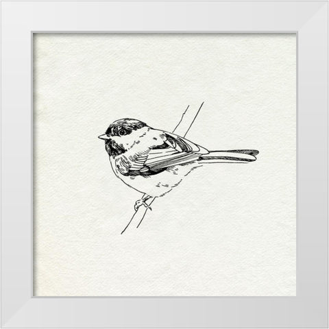 Bird Feeder Friends II White Modern Wood Framed Art Print by Caroline, Emma