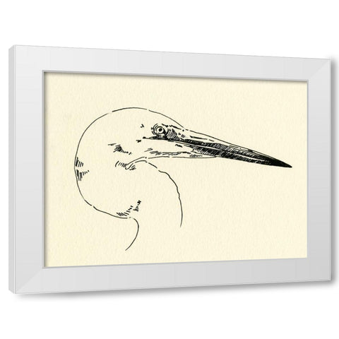 Heron Head I White Modern Wood Framed Art Print by Caroline, Emma