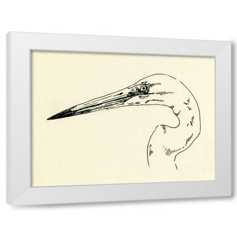 Heron Head II White Modern Wood Framed Art Print by Caroline, Emma