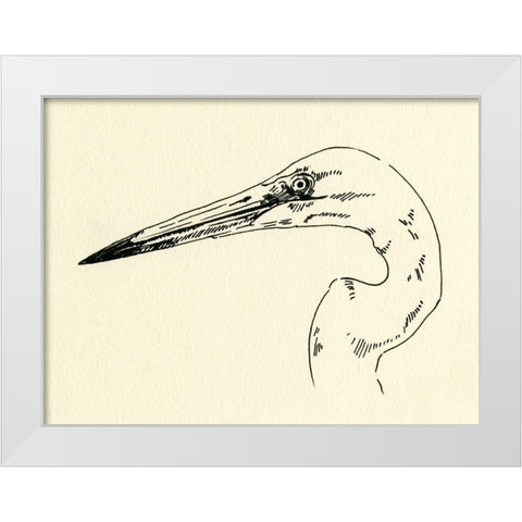 Heron Head II White Modern Wood Framed Art Print by Caroline, Emma