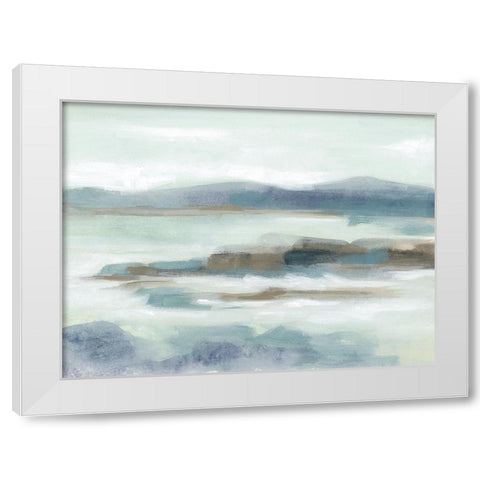 Soft Shores I White Modern Wood Framed Art Print by Vess, June Erica