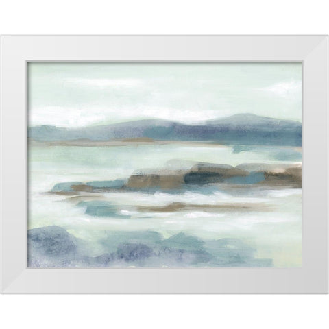 Soft Shores I White Modern Wood Framed Art Print by Vess, June Erica