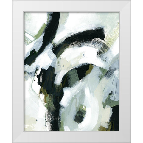 Green Onyx II White Modern Wood Framed Art Print by Vess, June Erica