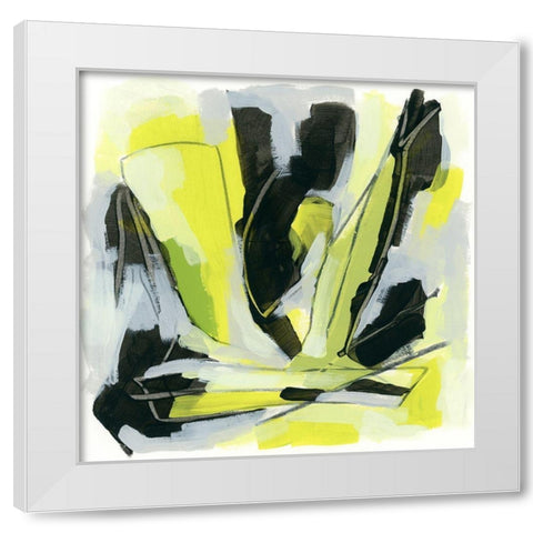 Citron Jungle I White Modern Wood Framed Art Print by Vess, June Erica