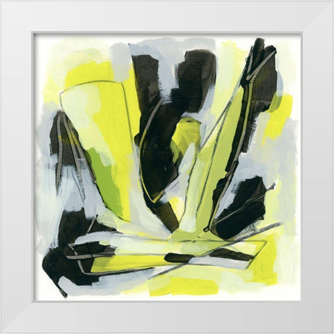 Citron Jungle I White Modern Wood Framed Art Print by Vess, June Erica
