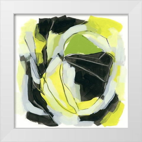 Citron Jungle III White Modern Wood Framed Art Print by Vess, June Erica