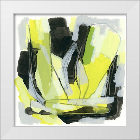 Citron Jungle IV White Modern Wood Framed Art Print by Vess, June Erica