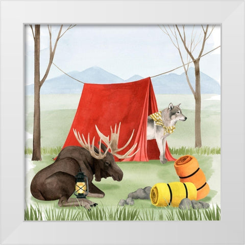 Camp Crashers II White Modern Wood Framed Art Print by Popp, Grace