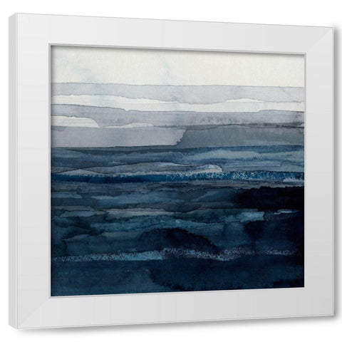 Rising Blue II White Modern Wood Framed Art Print by Borges, Victoria