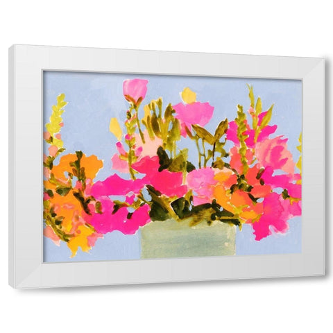 Saturated Spring Blooms I White Modern Wood Framed Art Print by Barnes, Victoria