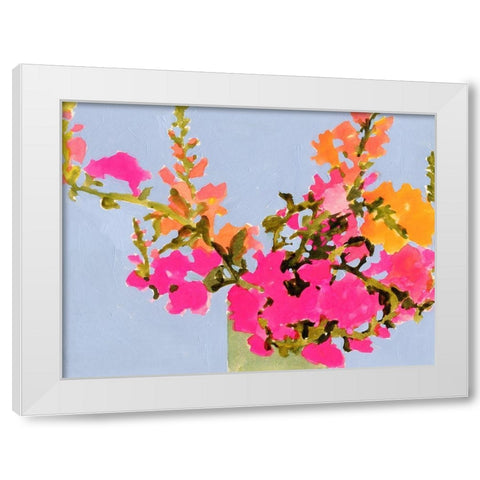 Saturated Spring Blooms II White Modern Wood Framed Art Print by Barnes, Victoria