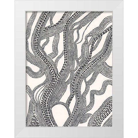 Dots and Dashes I White Modern Wood Framed Art Print by Moore, Regina
