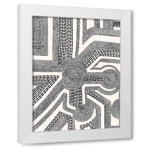 Dots and Dashes II White Modern Wood Framed Art Print by Moore, Regina