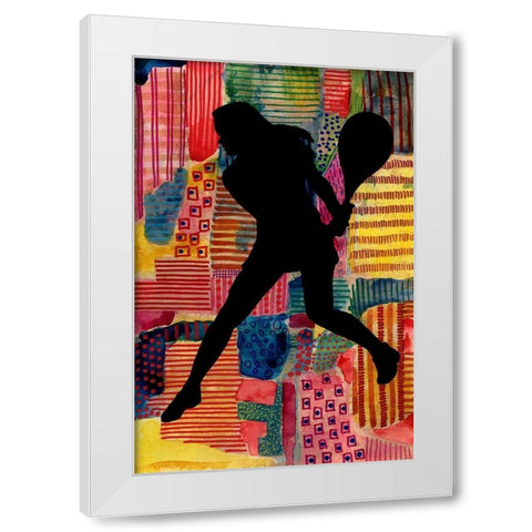 Patchwork Athlete IV White Modern Wood Framed Art Print by Moore, Regina