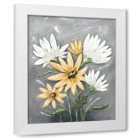 Summer Daisies I White Modern Wood Framed Art Print by Reynolds, Jade