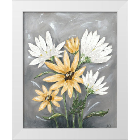 Summer Daisies I White Modern Wood Framed Art Print by Reynolds, Jade
