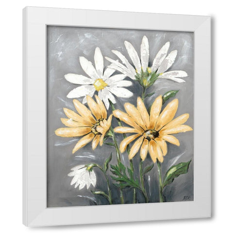 Summer Daisies II White Modern Wood Framed Art Print by Reynolds, Jade