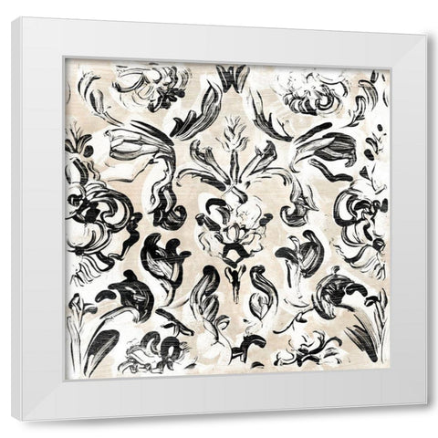 Parchment Brocade III White Modern Wood Framed Art Print by Vess, June Erica