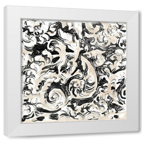 Parchment Brocade V White Modern Wood Framed Art Print by Vess, June Erica