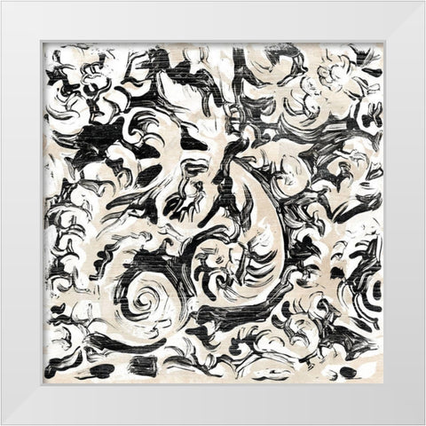 Parchment Brocade V White Modern Wood Framed Art Print by Vess, June Erica