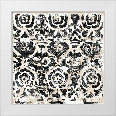 Parchment Brocade IX White Modern Wood Framed Art Print by Vess, June Erica