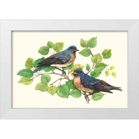 Song Birds I White Modern Wood Framed Art Print by OToole, Tim