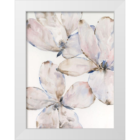 Soft Wind Flowers I White Modern Wood Framed Art Print by OToole, Tim