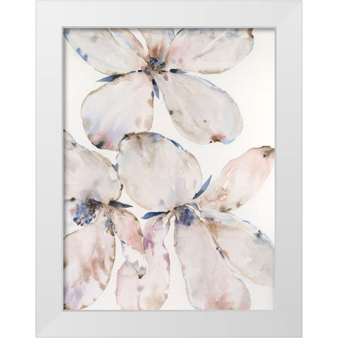 Soft Wind Flowers II White Modern Wood Framed Art Print by OToole, Tim