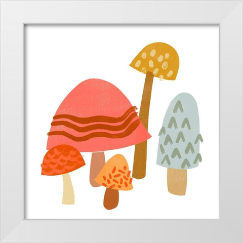 Cupcake Mushrooms III White Modern Wood Framed Art Print by Vess, June Erica