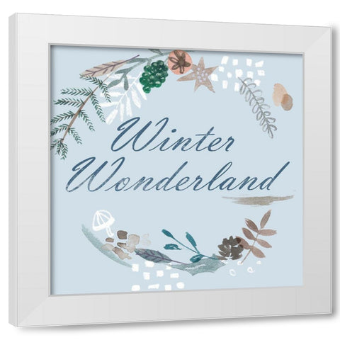 Snowy Christmas III White Modern Wood Framed Art Print by Wang, Melissa