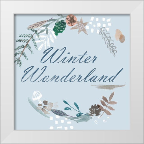 Snowy Christmas III White Modern Wood Framed Art Print by Wang, Melissa