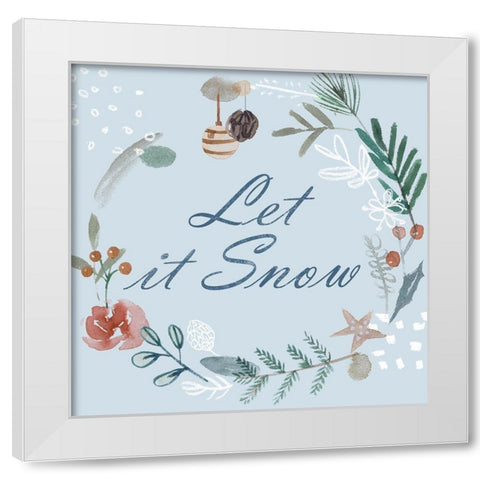 Snowy Christmas IV White Modern Wood Framed Art Print by Wang, Melissa