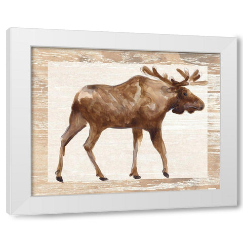 Rustic Barnwood Animals I White Modern Wood Framed Art Print by Vess, June Erica