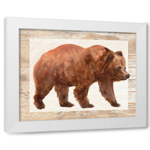 Rustic Barnwood Animals III White Modern Wood Framed Art Print by Vess, June Erica