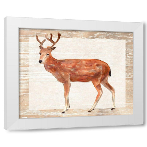 Rustic Barnwood Animals IV White Modern Wood Framed Art Print by Vess, June Erica