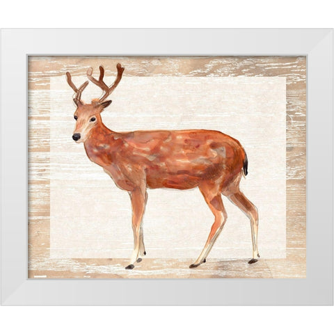 Rustic Barnwood Animals IV White Modern Wood Framed Art Print by Vess, June Erica