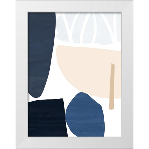 Denim and Sand I White Modern Wood Framed Art Print by Barnes, Victoria