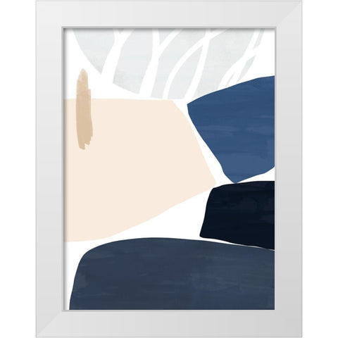 Denim and Sand II White Modern Wood Framed Art Print by Barnes, Victoria