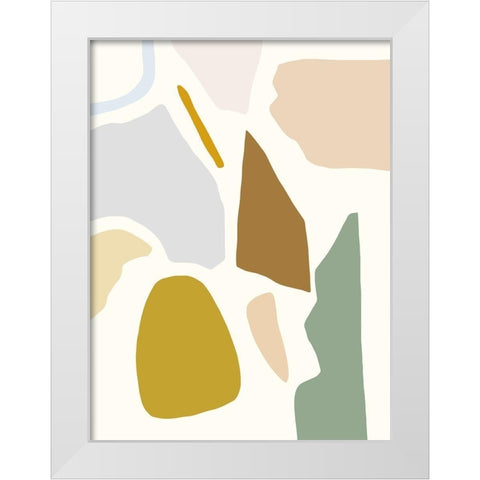 Pastel Splotches I White Modern Wood Framed Art Print by Barnes, Victoria
