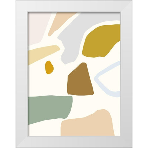 Pastel Splotches II White Modern Wood Framed Art Print by Barnes, Victoria