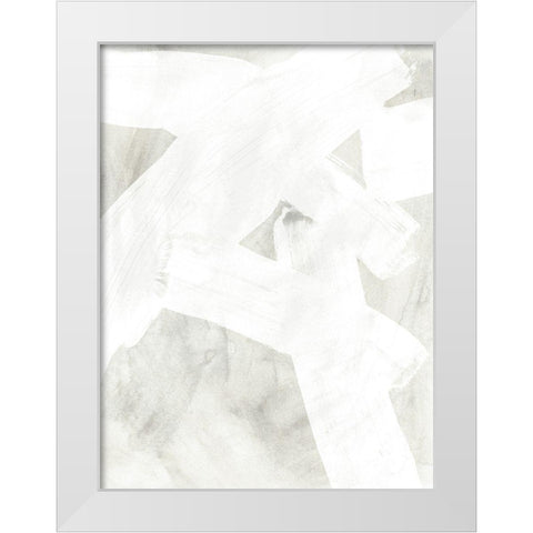 Stone Brush I White Modern Wood Framed Art Print by Vess, June Erica
