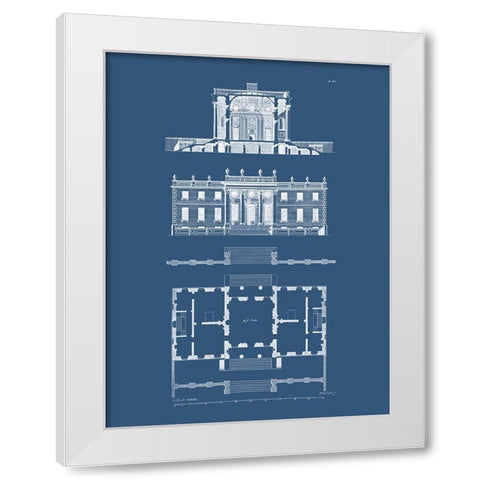 Custom Graphic Building and Plan IV White Modern Wood Framed Art Print by Gibbs, James