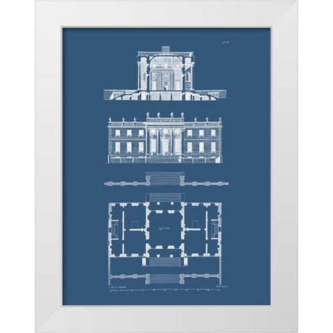 Custom Graphic Building and Plan IV White Modern Wood Framed Art Print by Gibbs, James