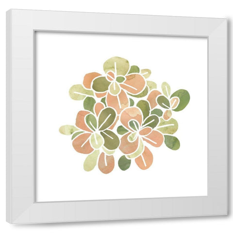 Succulent Cameo II White Modern Wood Framed Art Print by Vess, June Erica