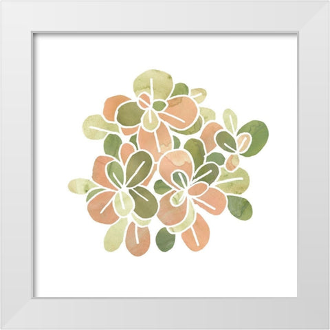 Succulent Cameo II White Modern Wood Framed Art Print by Vess, June Erica