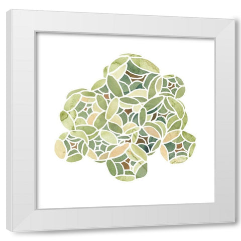 Succulent Cameo V White Modern Wood Framed Art Print by Vess, June Erica