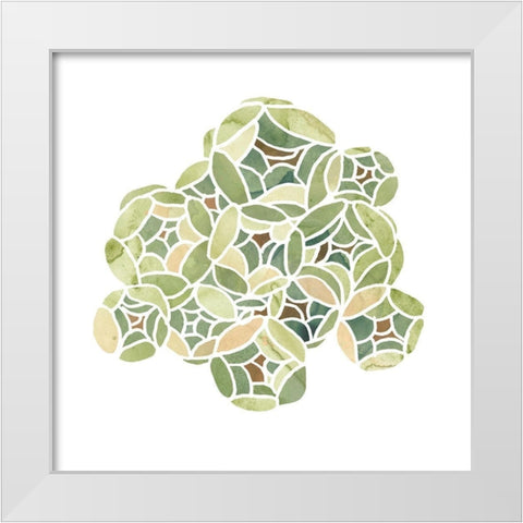 Succulent Cameo V White Modern Wood Framed Art Print by Vess, June Erica