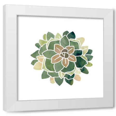 Succulent Cameo VI White Modern Wood Framed Art Print by Vess, June Erica